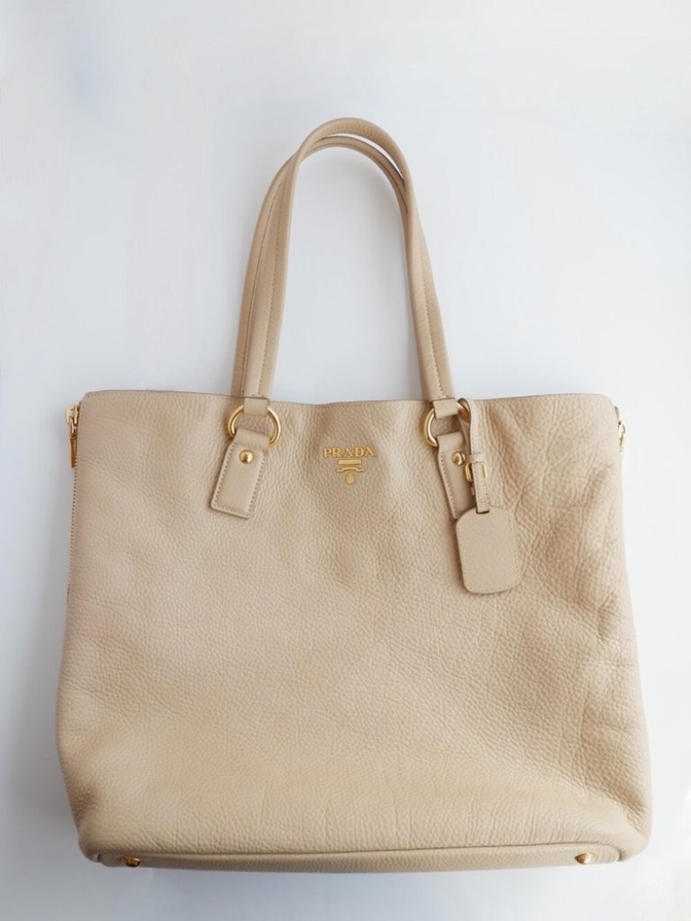 Authentic Preowned Prada Beige Leather Tote Bag